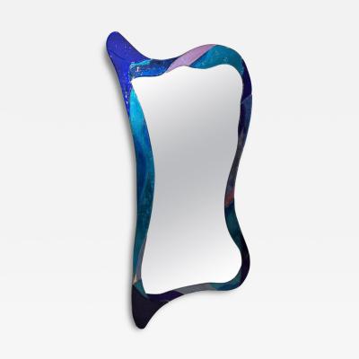 Sculptural Murano glass large art mirror