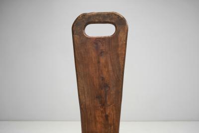 Sculptural Olive Wood High Back French Chair France 1970s