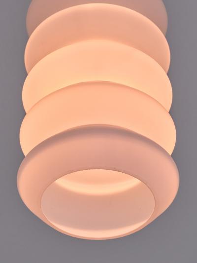 Sculptural Pair of Swedish Modern Pendants in Opaline Glass and Brass 1950s
