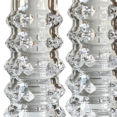 Sculptural Pair of Table Lamps in Cut Crystal by Orrefors Glasbruk