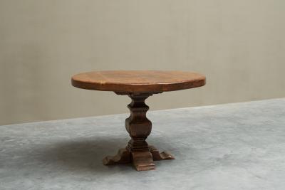 Sculptural Pedestal Table in Solid Oak 1960s