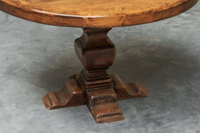 Sculptural Pedestal Table in Solid Oak 1960s