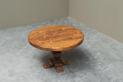 Sculptural Pedestal Table in Solid Oak 1960s