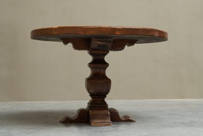 Sculptural Pedestal Table in Solid Oak 1960s