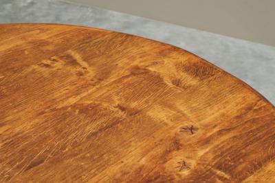 Sculptural Pedestal Table in Solid Oak 1960s