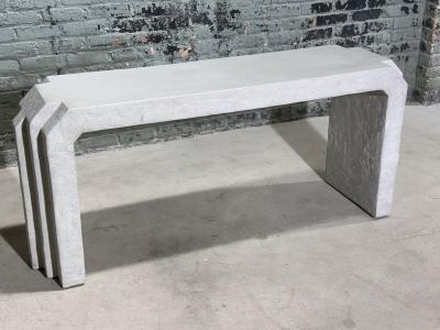 Sculptural Post Modern Gray Plaster Console 1980