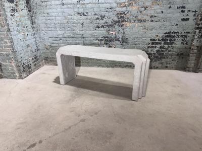 Sculptural Post Modern Gray Plaster Console 1980