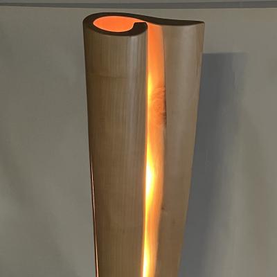 Sculptural Postmodern Sycamore and Art Glass Floor Lamp by Jean Fran ois Crochet
