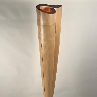 Sculptural Postmodern Sycamore and Art Glass Floor Lamp by Jean Fran ois Crochet