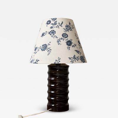 Sculptural Ribbed Ceramic Table Lamp Hungary 1970s