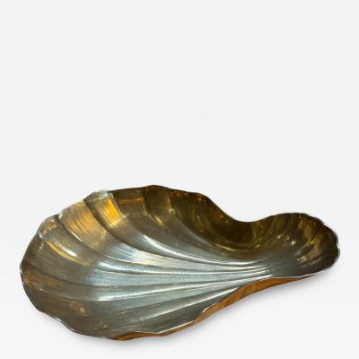 Sculptural Shell Form Brass Tray