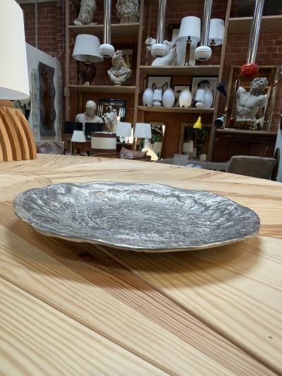 Sculptural Silver Tone Decorative Dish