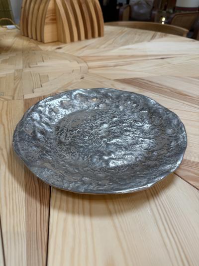 Sculptural Silver Tone Decorative Dish