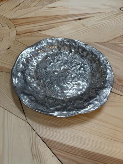 Sculptural Silver Tone Decorative Dish
