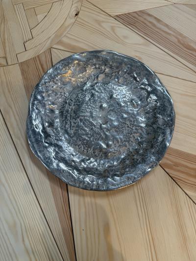 Sculptural Silver Tone Decorative Dish