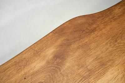 Sculptural Solid Oak Bench with Club Legs Europe 20th Century