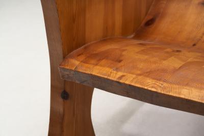 Sculptural Solid Wood Armchair Europe ca 1960s