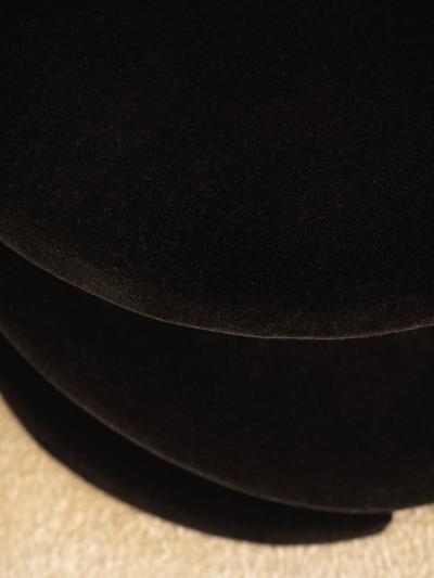 Sculptural Spiral Ribbon Chair in Black Mohair Attributed to Jaymar