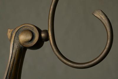 Sculptural Table Lamp in Brass and Opaline Glass Europe Early 20th Century