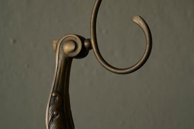 Sculptural Table Lamp in Brass and Opaline Glass Europe Early 20th Century
