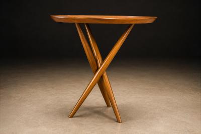Sculptural Three Legged Side Table in Ivory Wood Brazilian Modern