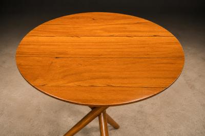Sculptural Three Legged Side Table in Ivory Wood Brazilian Modern