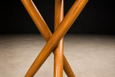 Sculptural Three Legged Side Table in Ivory Wood Brazilian Modern