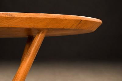 Sculptural Three Legged Side Table in Ivory Wood Brazilian Modern