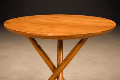 Sculptural Three Legged Side Table in Ivory Wood Brazilian Modern