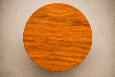 Sculptural Three Legged Side Table in Ivory Wood Brazilian Modern