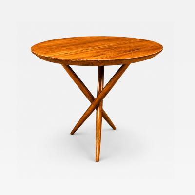 Sculptural Three Legged Side Table in Ivory Wood Brazilian Modern