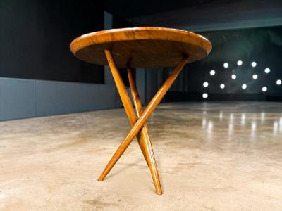 Sculptural Three Legged Side Table in Ivory Wood Brazilian Modern Lot 691A