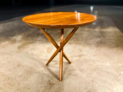 Sculptural Three Legged Side Table in Ivory Wood Brazilian Modern Lot 691A