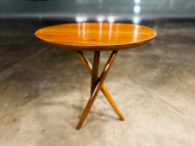 Sculptural Three Legged Side Table in Ivory Wood Brazilian Modern Lot 691A