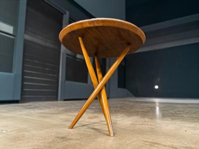 Sculptural Three Legged Side Table in Ivory Wood Brazilian Modern Lot 691A