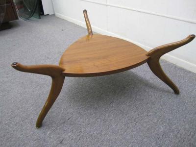 Sculptural Triangular Coffee Table Mid Century Modern