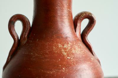 Sculptural Vase in Red and Black Pottery Early 20th Century
