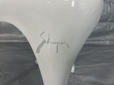 Sculptural Winged Chair in White Lacquered Wood Signed by Artist One of a Ki