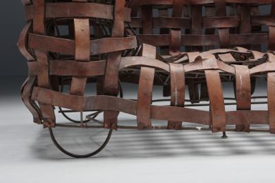 Sculptural Woven Leather Sofa 1950s
