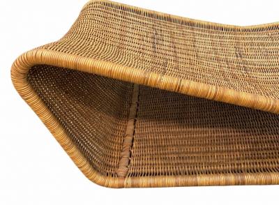 Sculptural Woven Rattan Chaise Lounge Italy 1960