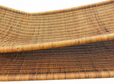 Sculptural Woven Rattan Chaise Lounge Italy 1960