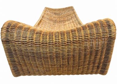 Sculptural Woven Rattan Chaise Lounge Italy 1960
