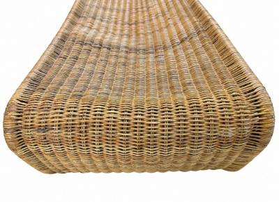 Sculptural Woven Rattan Chaise Lounge Italy 1960