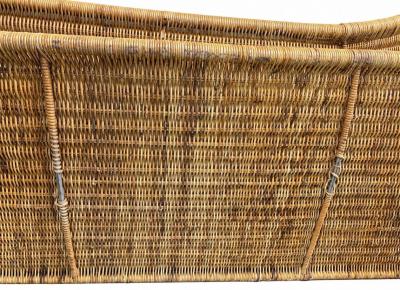 Sculptural Woven Rattan Chaise Lounge Italy 1960