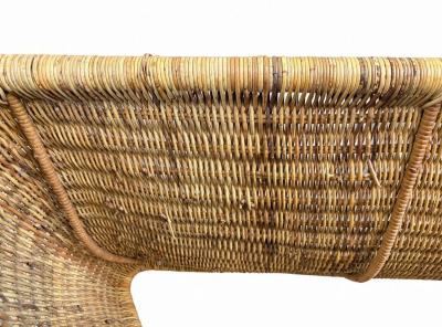 Sculptural Woven Rattan Chaise Lounge Italy 1960