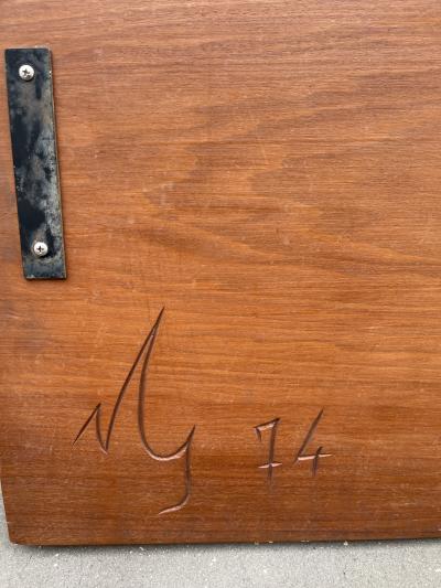 Sculptural decorative wood panel by A Guignard