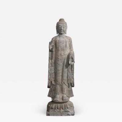 Sculpture of Buddha In The style Of the Tang And Wei Dynasties Sandstone