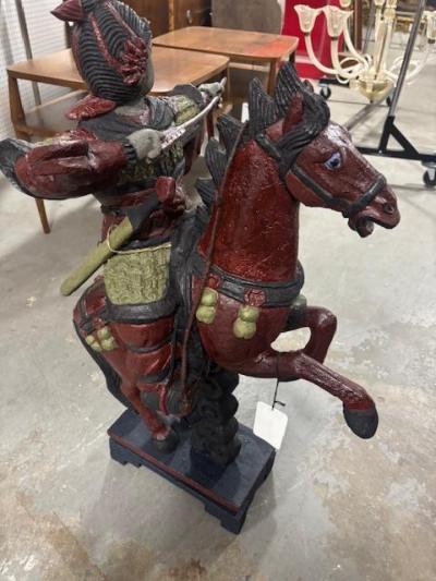 Sculpture of a Mongolian Warrior on Horse