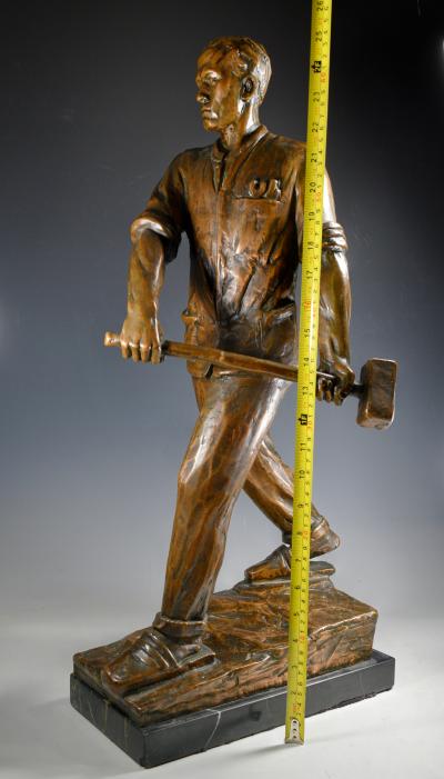 Sculpture of a Steelworker Metropolis Builder Social Realism Germany 1930