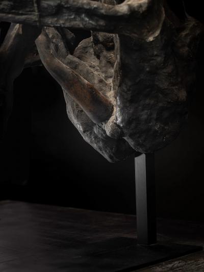 Sculptured model of a smoked Papua Mummie papier m ch 20th C